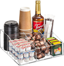 Load image into Gallery viewer, Modern Clear Acrylic Coffee Bar Storage Holder - Perfect for K-Cups &amp; Condiments