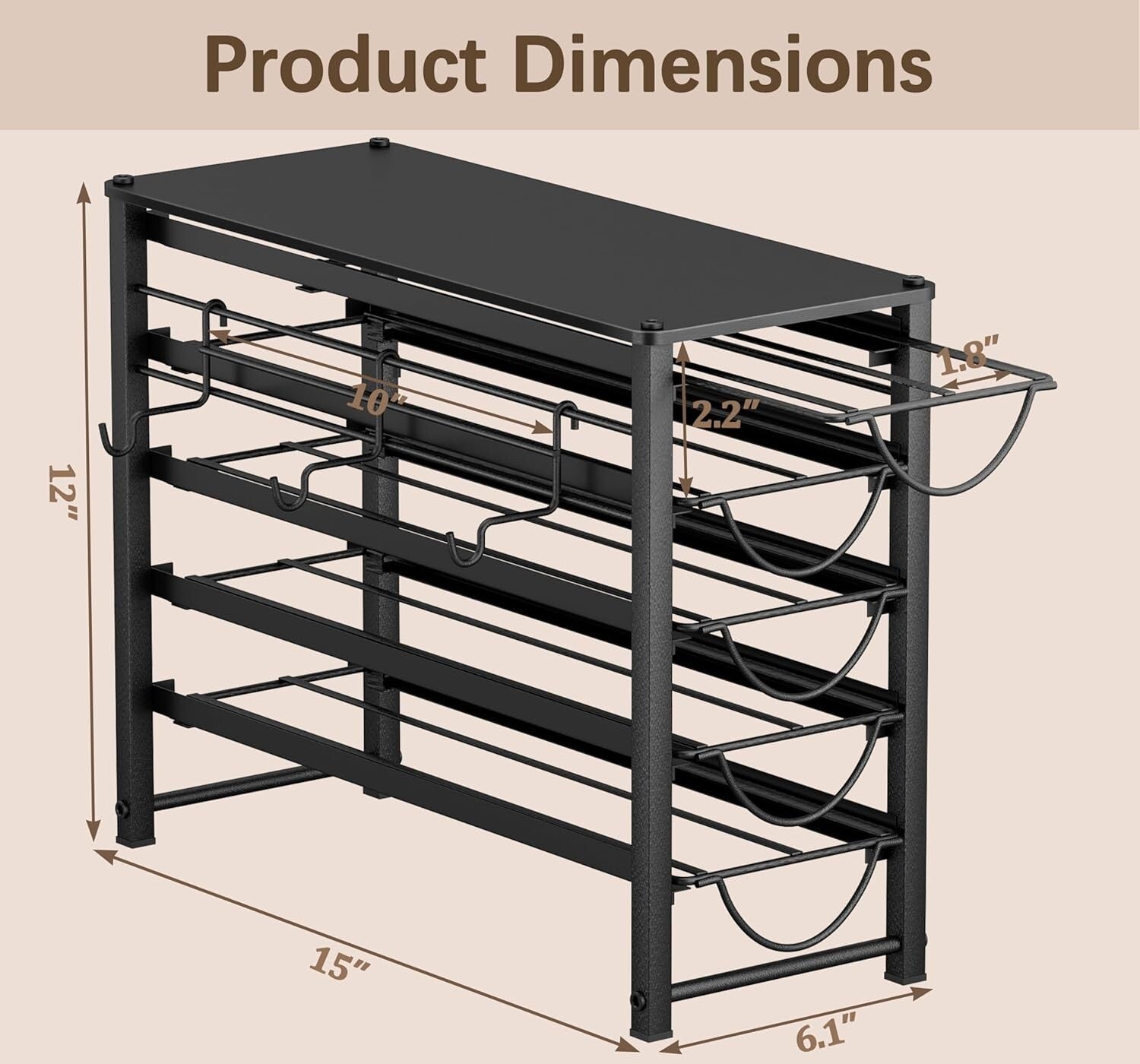 Metal Coffee Capsule Storage Drawer for 70 Pods - Space-Saving Counter Solution
