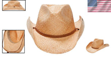 Load image into Gallery viewer, Stylish Men's Cowboy Hat - 3 1/2" Brim &amp; Leather Hat Band for Outdoor Fun
