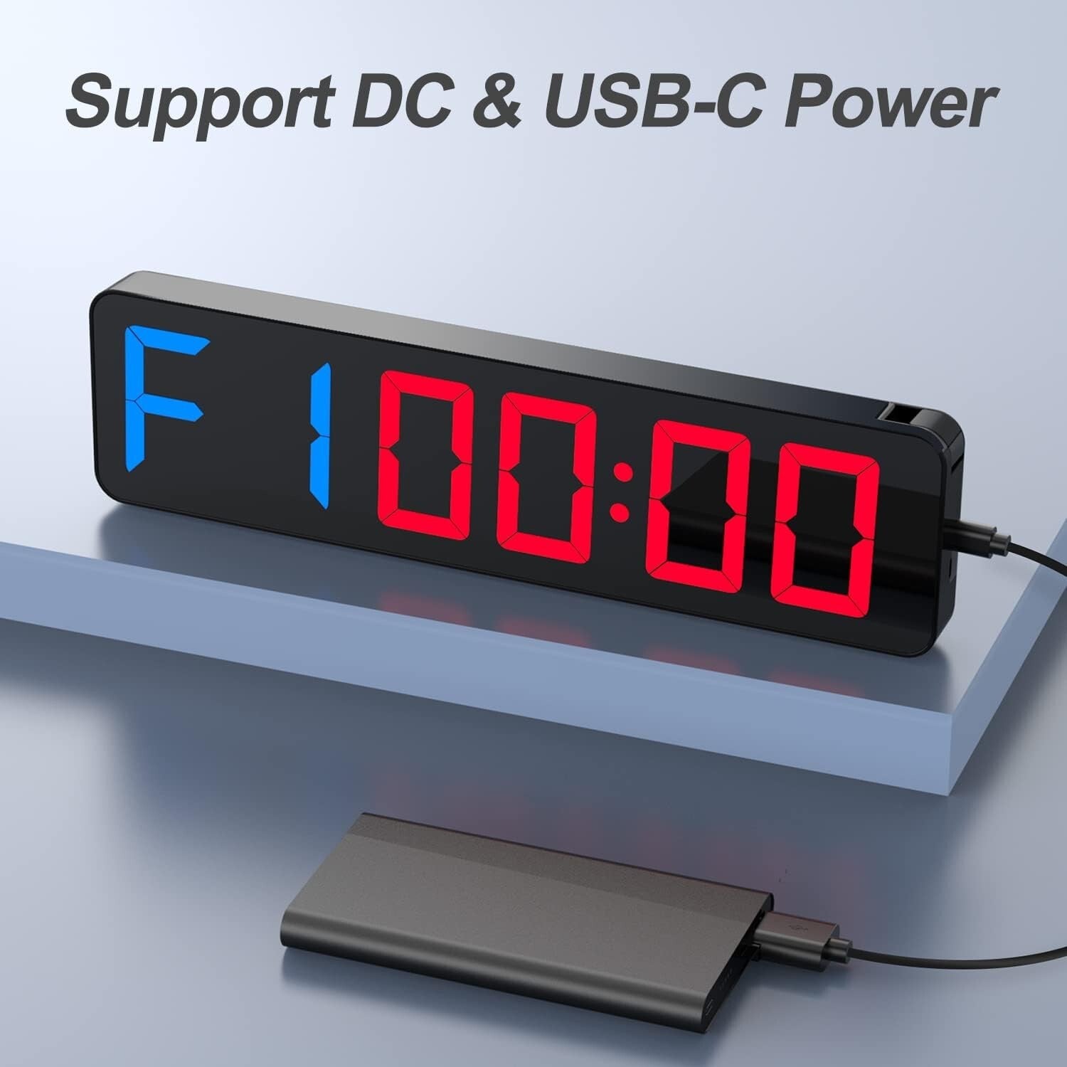 15" Large LED Gym Timer with Adjustable Buzzer - Perfect for All Workouts