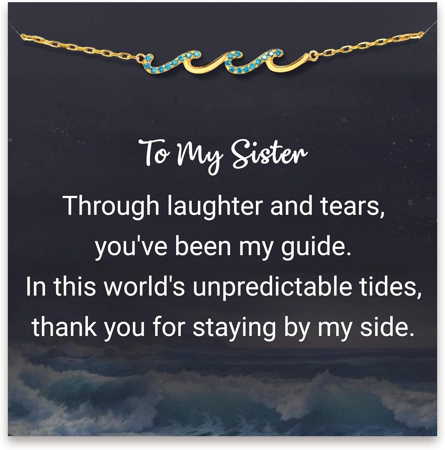 Retirement Gift for Women: Elegant Wave Bracelet with Sentimental Message Card
