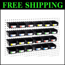 Load image into Gallery viewer, Efficient 24-Pack Heavy Duty Bins for Pegboards - Organize Your Workspace