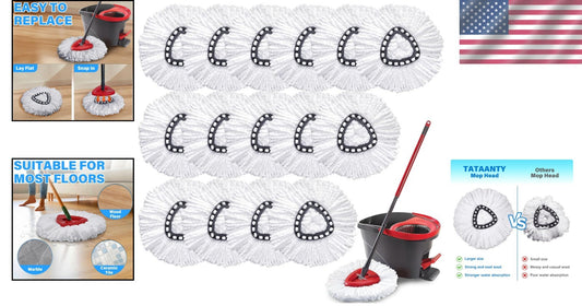 Efficient Cleaning with 15-Pack O Cedar Mop Heads - Easily Machine Washable