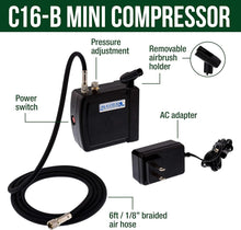 Load image into Gallery viewer, Precision Gravity Feed Airbrush System with Lightweight Mini Compressor Included