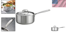Load image into Gallery viewer, Versatile 3-Quart Stainless Steel Saucepan with Lid - NSF Certified &amp; Easy Clean