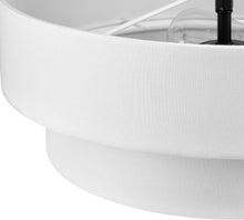 Load image into Gallery viewer, Modern Matte Black Flush Mount Light with White Linen Shade - Easy Installation