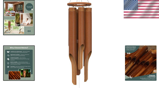 Classic Weather-Resistant Bamboo Wind Chimes for Outdoor Serenity - Gift-Ready
