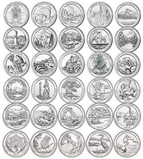 Mint State 56 Quarters Coin Map Book - Collectible State & National Park Series