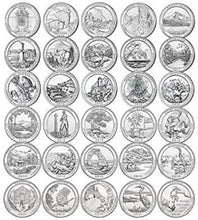 Load image into Gallery viewer, Mint State 56 Quarters Coin Map Book - Collectible State &amp; National Park Series