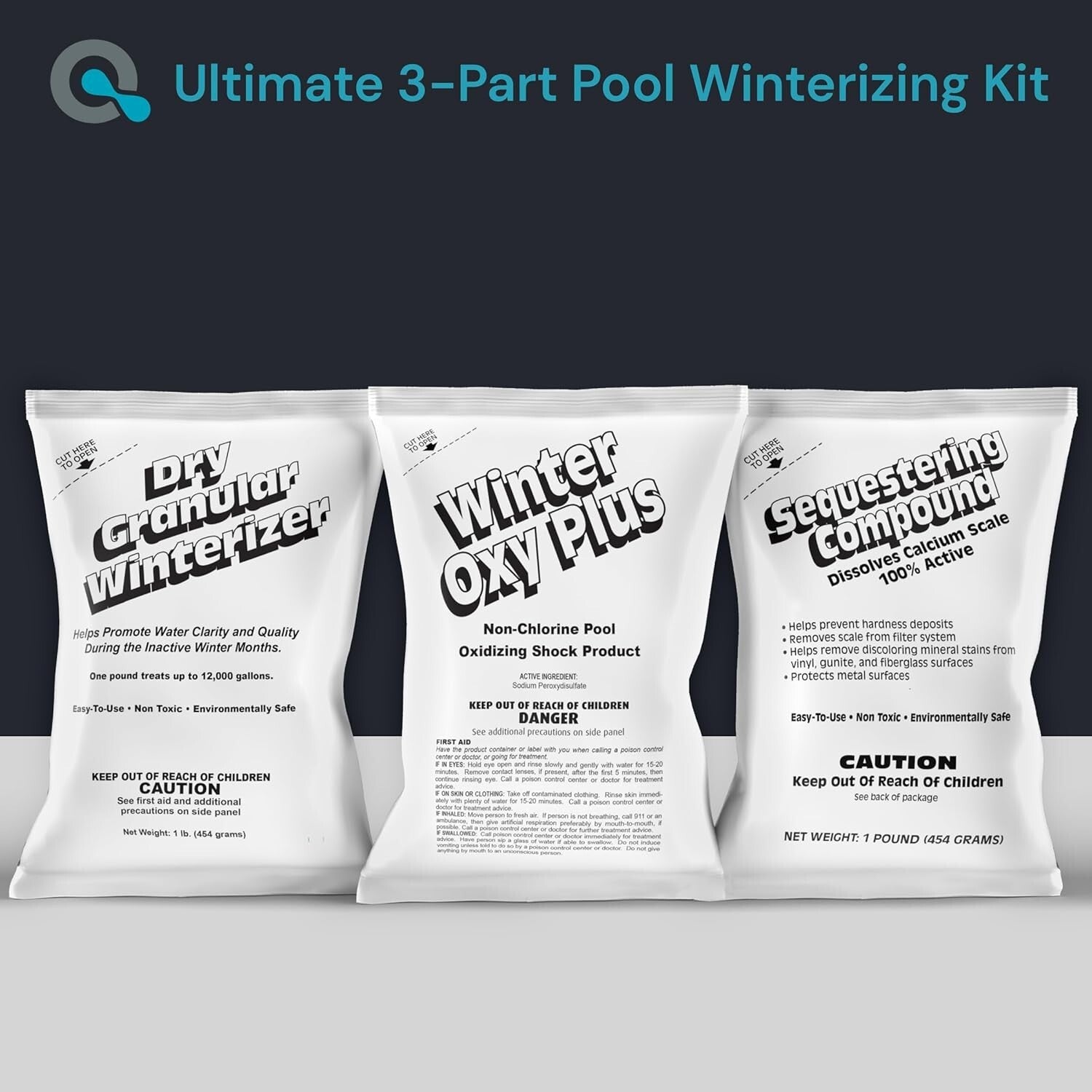 Essential 3-Part Winter Pool Closing Kit - Maintains Water Quality & Clarity