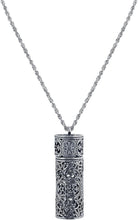 Load image into Gallery viewer, Elegant Glass Vial Pendant Necklace with Antiqued Pewter - Perfect Memorial Gift