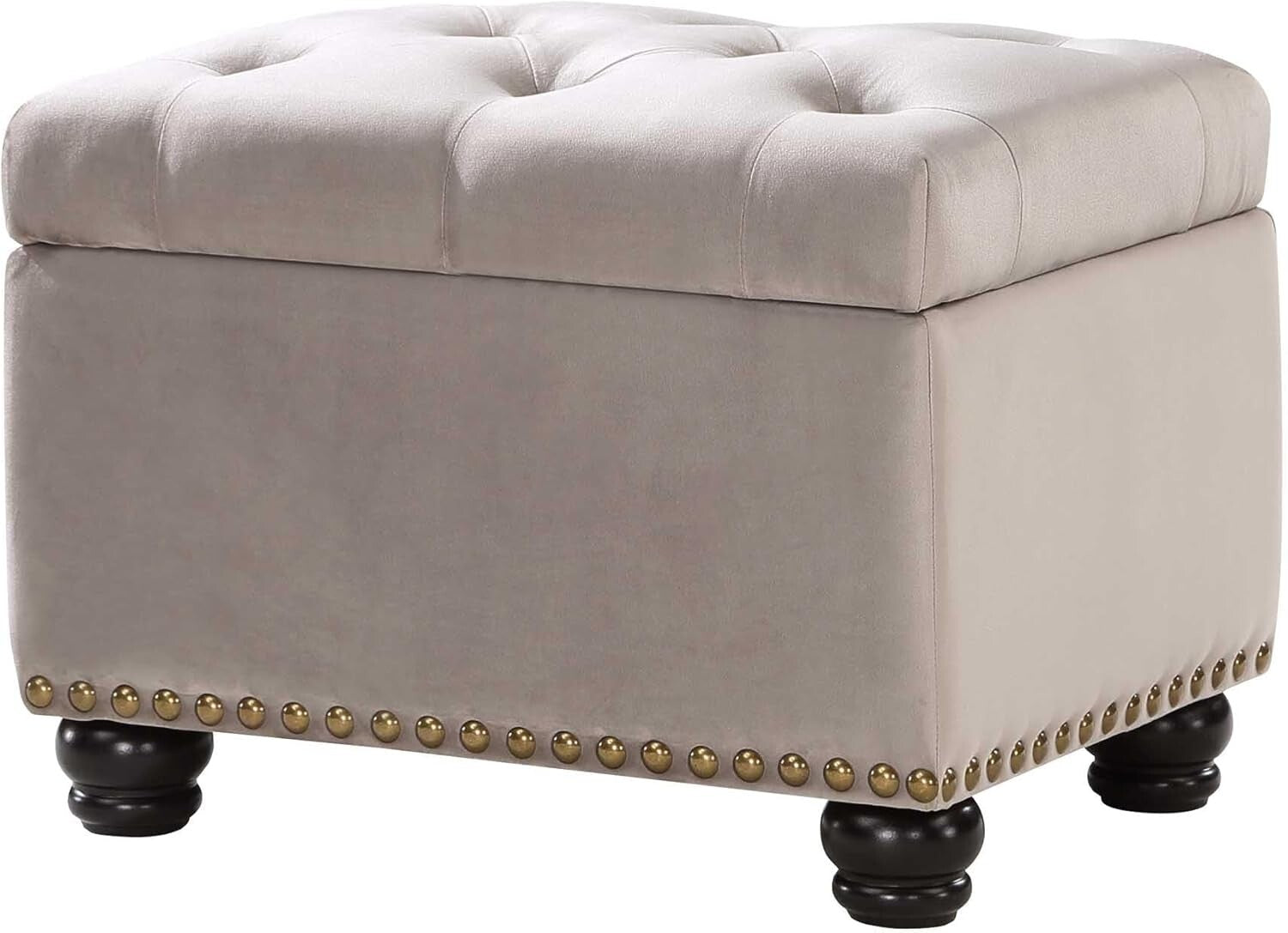Chic 24" Velvet Ottoman with Hinged Lid - Perfect Footrest and Storage Solution