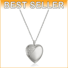 Load image into Gallery viewer, Sterling Silver Satin Finish Heart Locket Necklace with Hidden Hinge - 30 inches