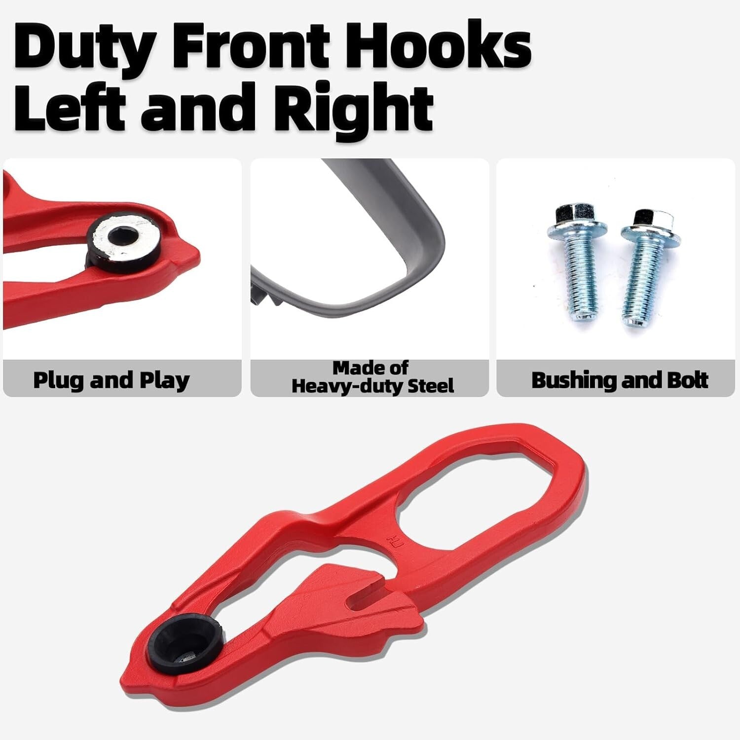 Durable Red Tow Hooks Set for 2019-2024 RAM 1500 - Easy Installation Included