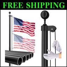 Load image into Gallery viewer, Versatile 25 FT Black Flag Pole with 3x5 Flag - Space-Saving and Elegant Design