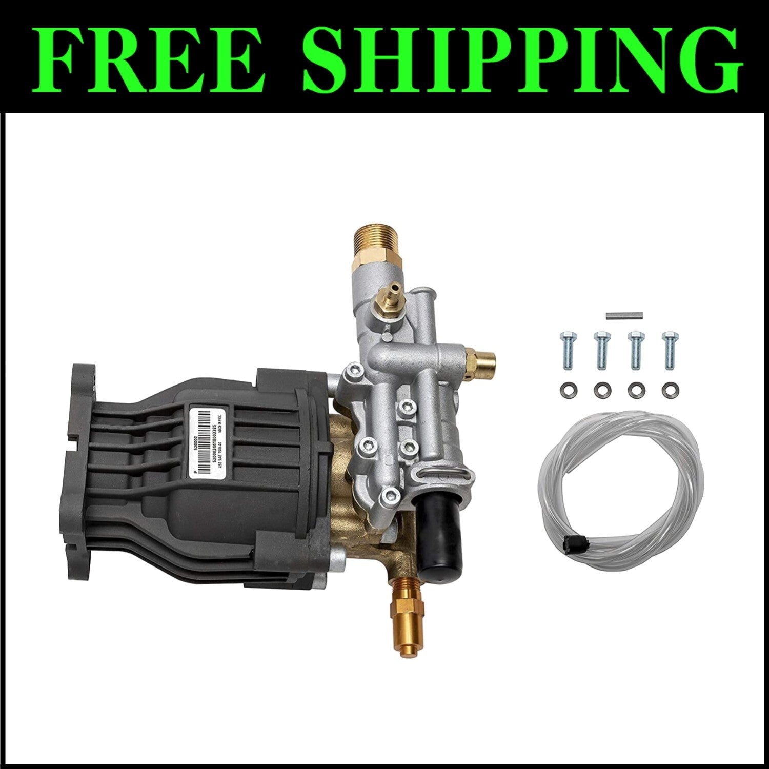 Maintenance-Free 3400 PSI Replacement Pump Kit for Horizontal Engine Washers
