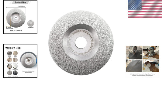 5-Inch Coarse Diamond Grinding Wheel - Ideal for Angle Grinders & Convex Shapes