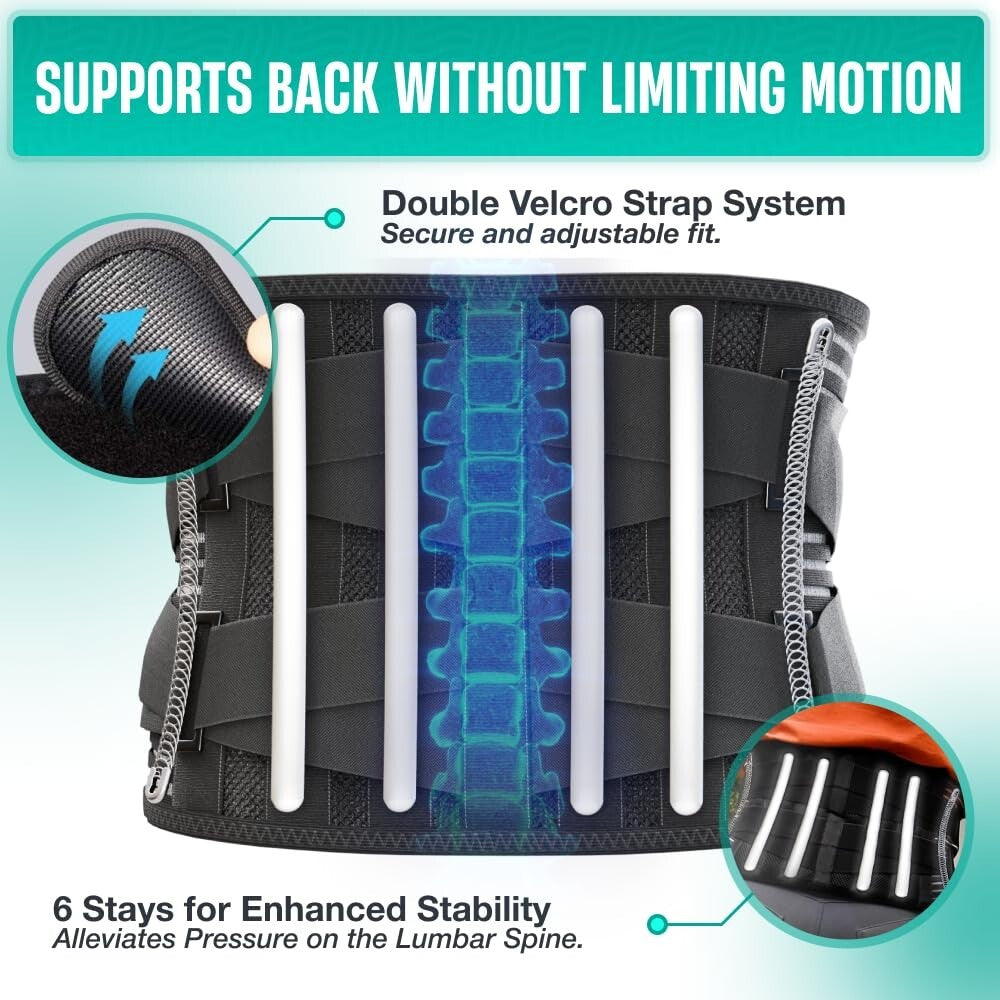 Adjustable Back Support Belt for Lower Back Pain with Orthopedic Design - Medium