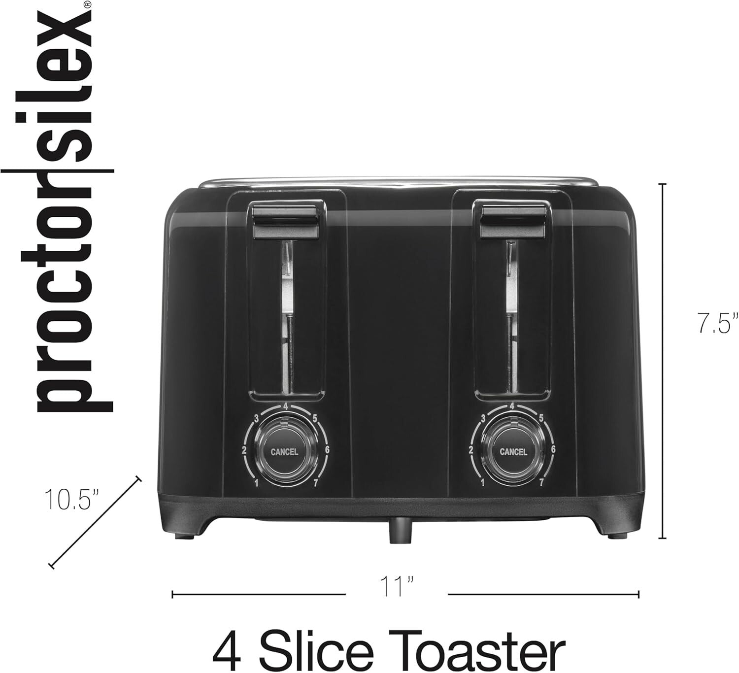 Reliable 4-Slice Toaster with Toast Boost & Auto Shut-off - Black Brushed Finish