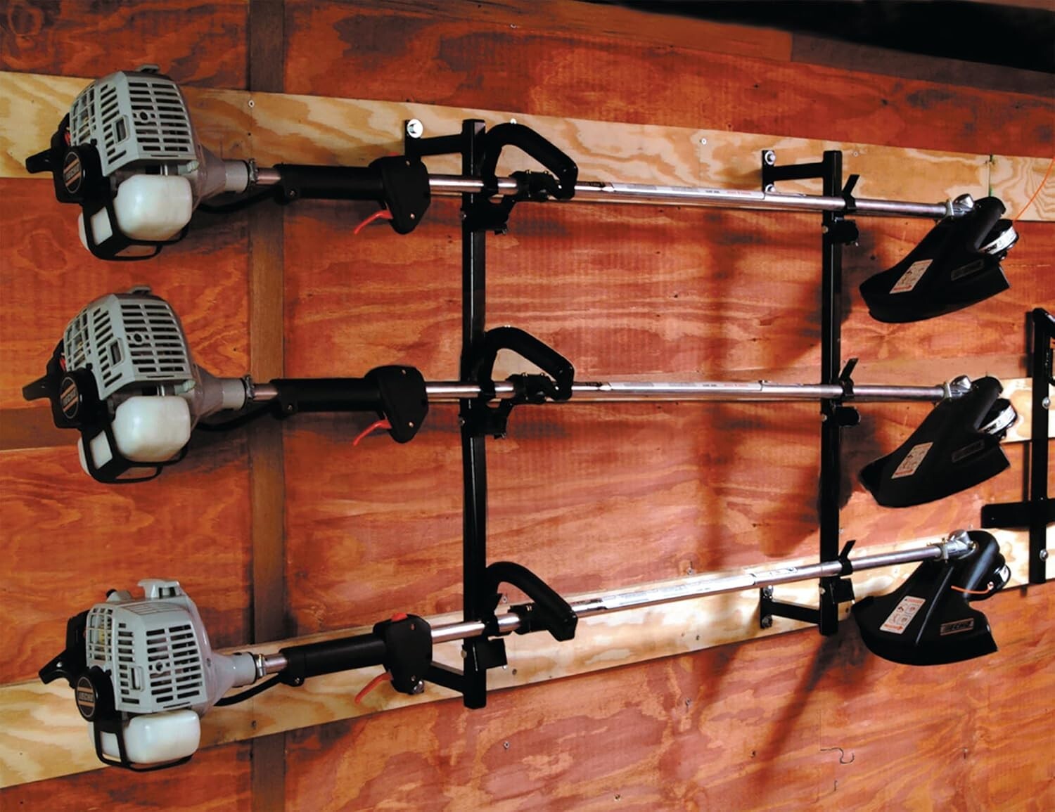 Portable 3-Position Trimmer Rack - Durable Carbon Steel Tool Holder for Trailers