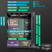 Load image into Gallery viewer, High-Performance Gaming PC Case with 6 ARGB Fans, USB 3.0 and Efficient Cooling