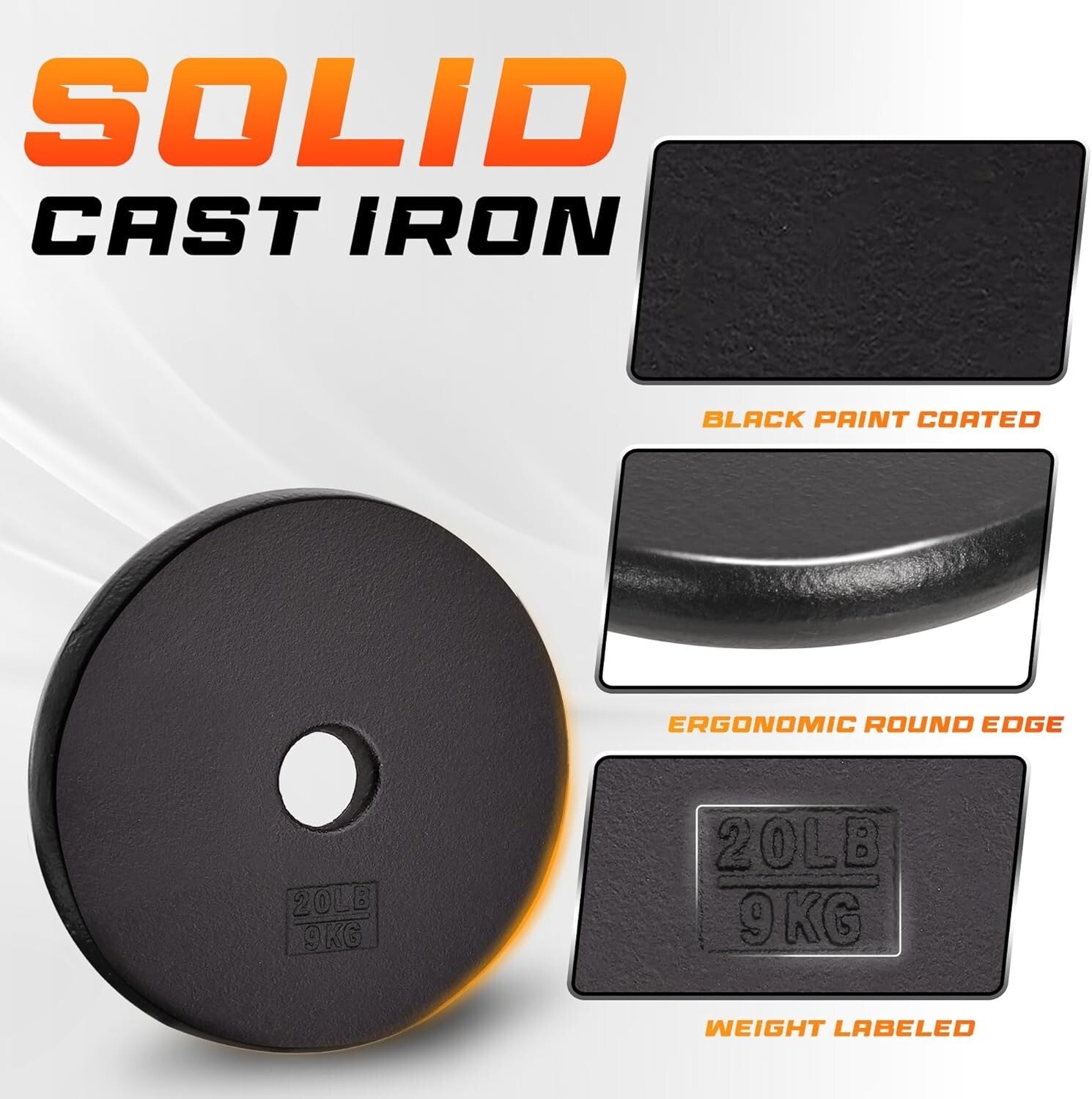 Durable 1" Cast Iron Weight Plate Set – Perfect for Strength and Weight Training