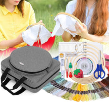 Load image into Gallery viewer, U-Shaped Zipper Craft Bag with Extensive Embroidery Supplies - Travel Friendly