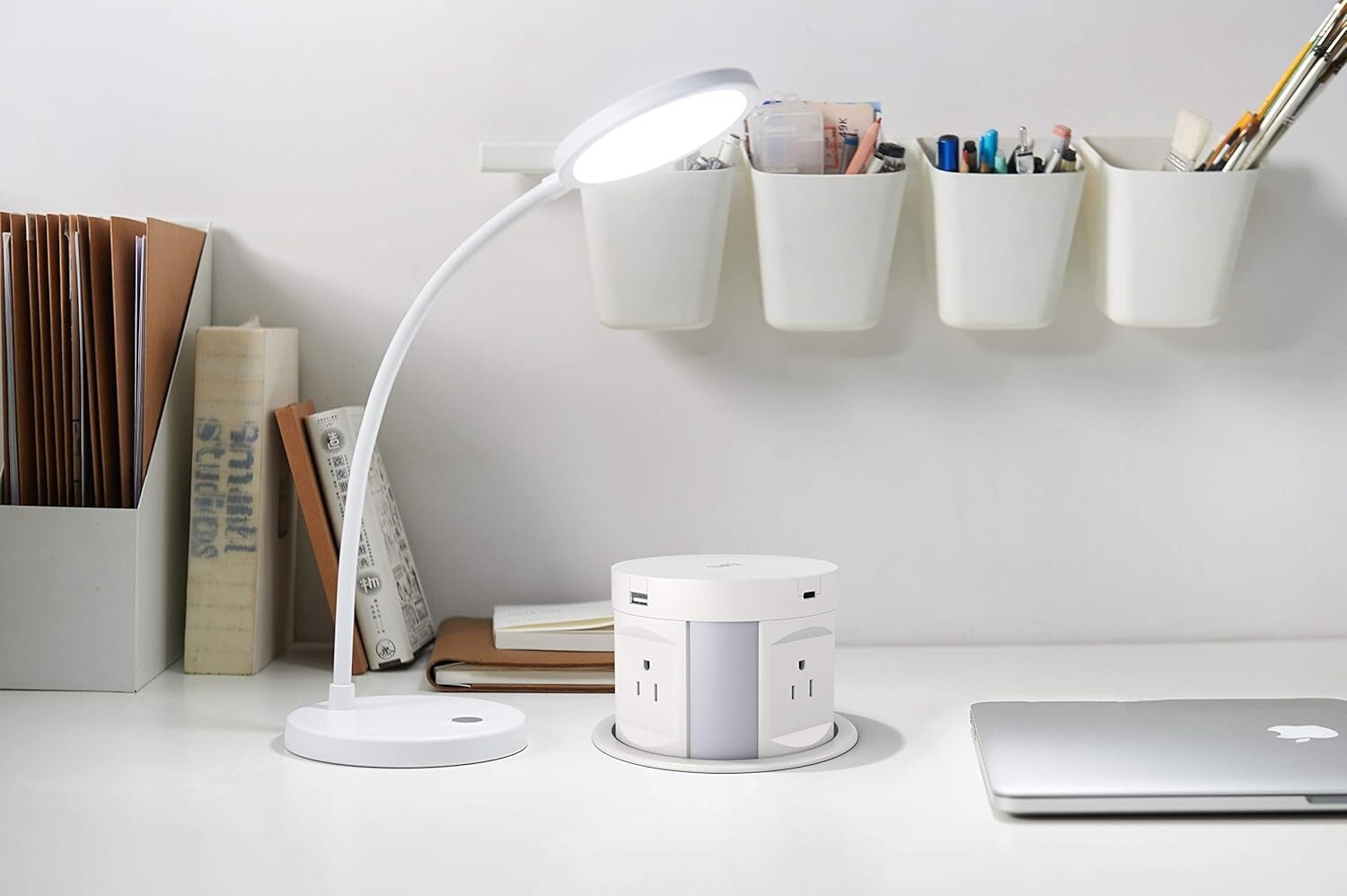 Automatic Pop-Up Outlet with 4 AC & USB Ports - Wireless Charging Convenience