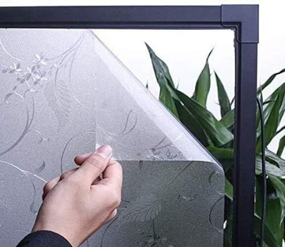 Customizable Frosted Glass Window Film 29.5'' x 118'' - Removable UV Protection