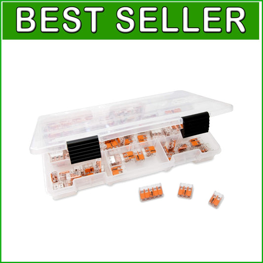 75pc Lever-Nuts Wire Connector Assortment with Case - Fast Reliable Connection