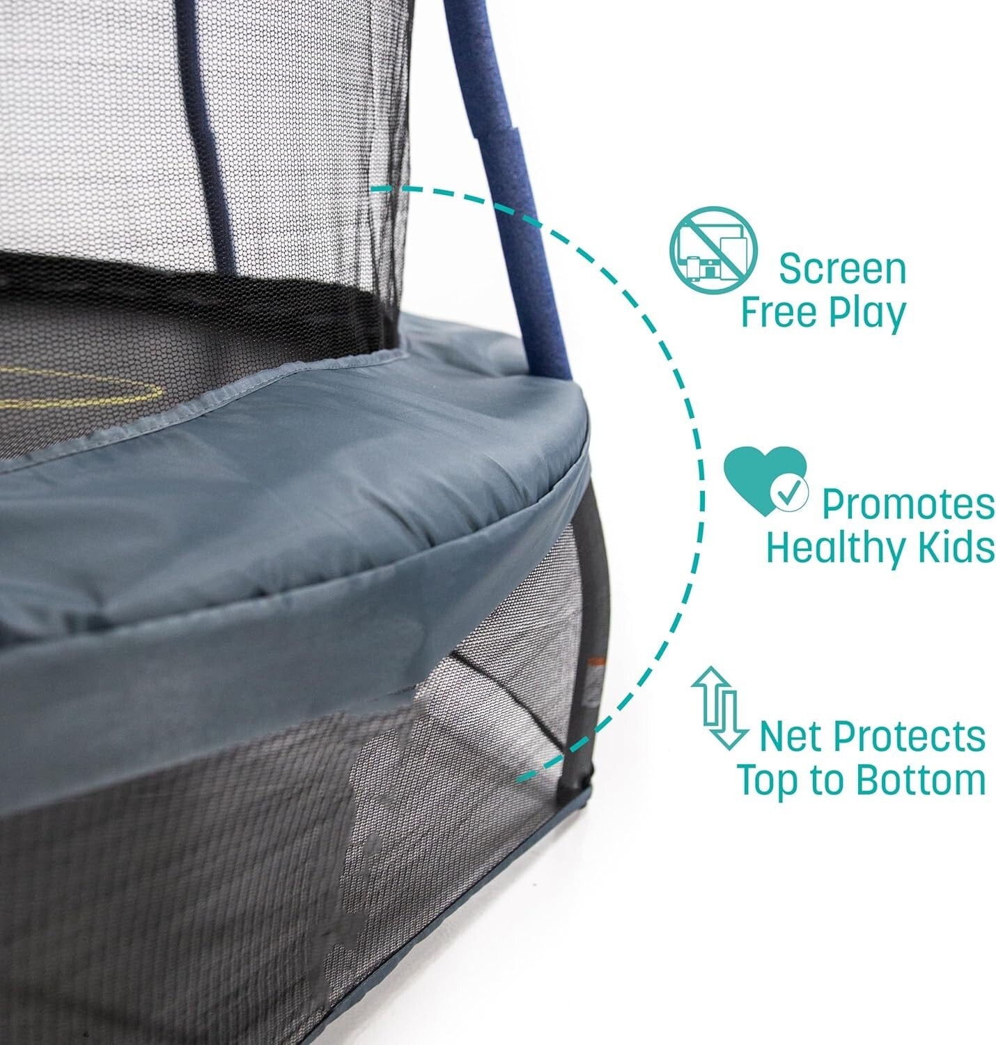 Trampoline for Kids, 60-Inch with Enclosure and Sound Box - A Space Adventure