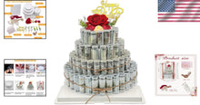 Load image into Gallery viewer, Premium Money Flower Cake GiftBox with Artificial Roses - 4 Tier Celebration