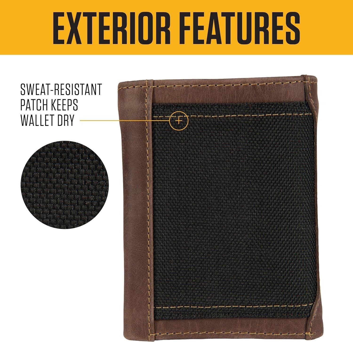 Men's Rugged Leather Trifold Wallet - Triple Stitch Design for Durability