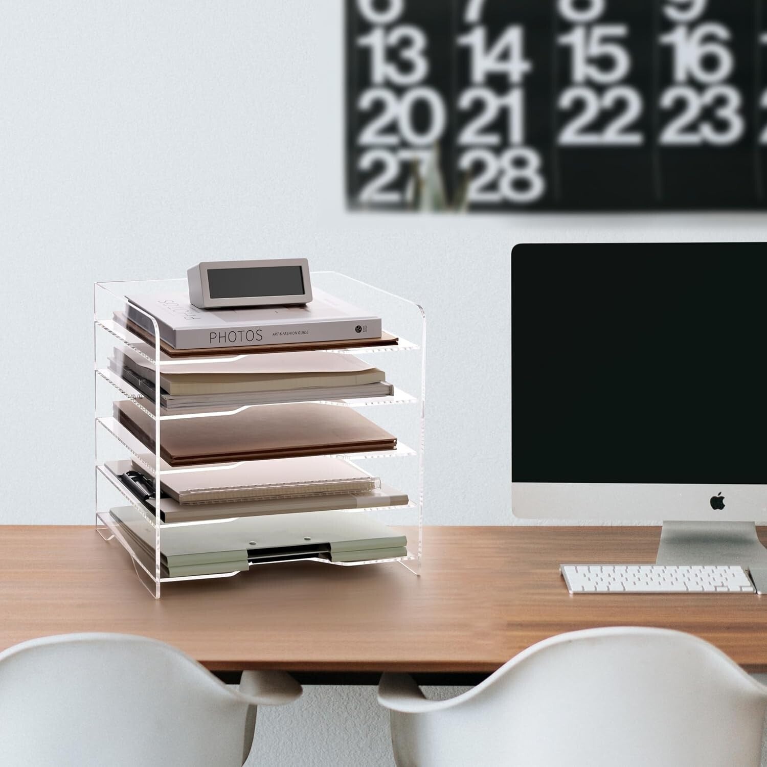 Robust 5-Tier Letter Tray Organizer with Portable Handles for Effortless Access