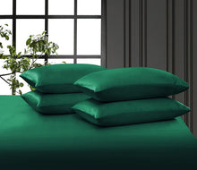 Load image into Gallery viewer, Luxury 6-Piece King Satin Sheet Set - Deep Pocket &amp; Silky Soft Blackish Green