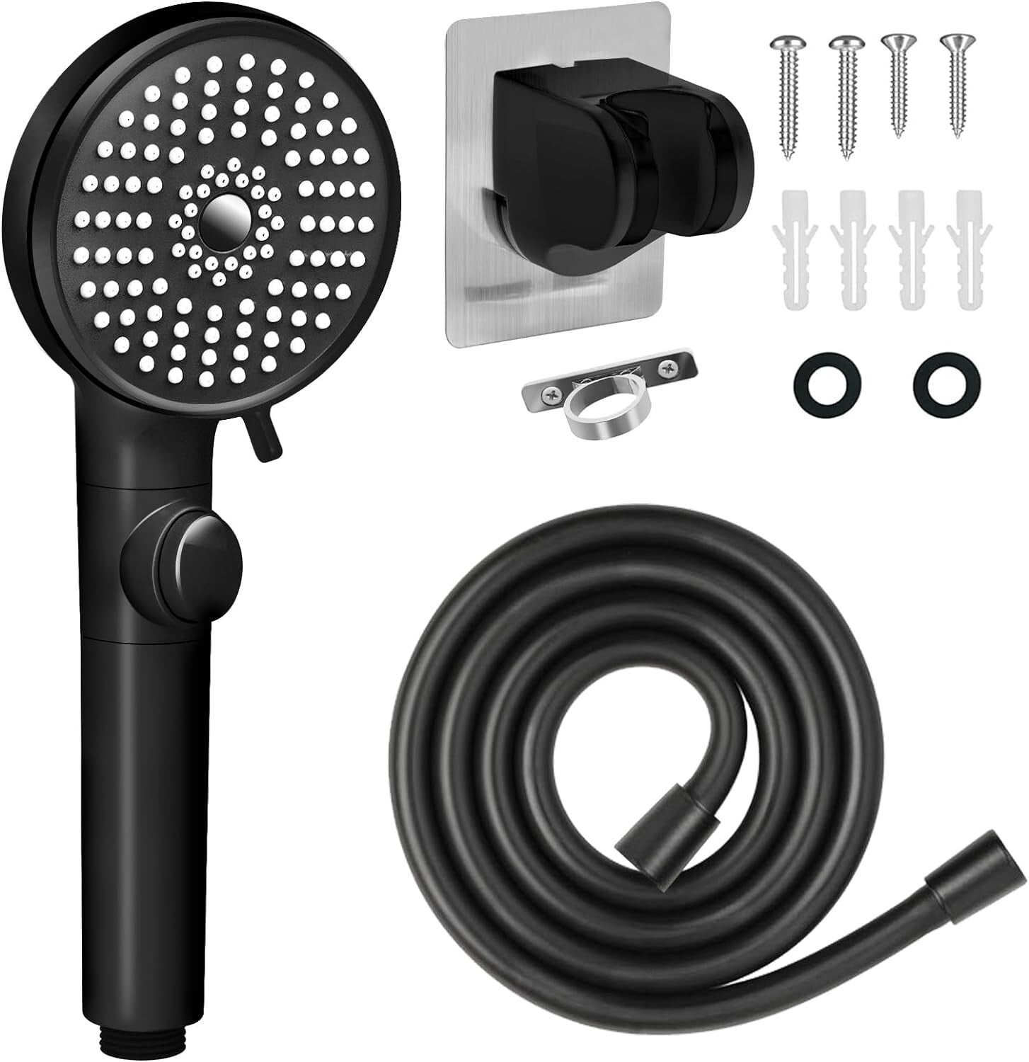Comfort & Convenience: High-Pressure 5-Mode Shower Head for RVs with Hose Clamp