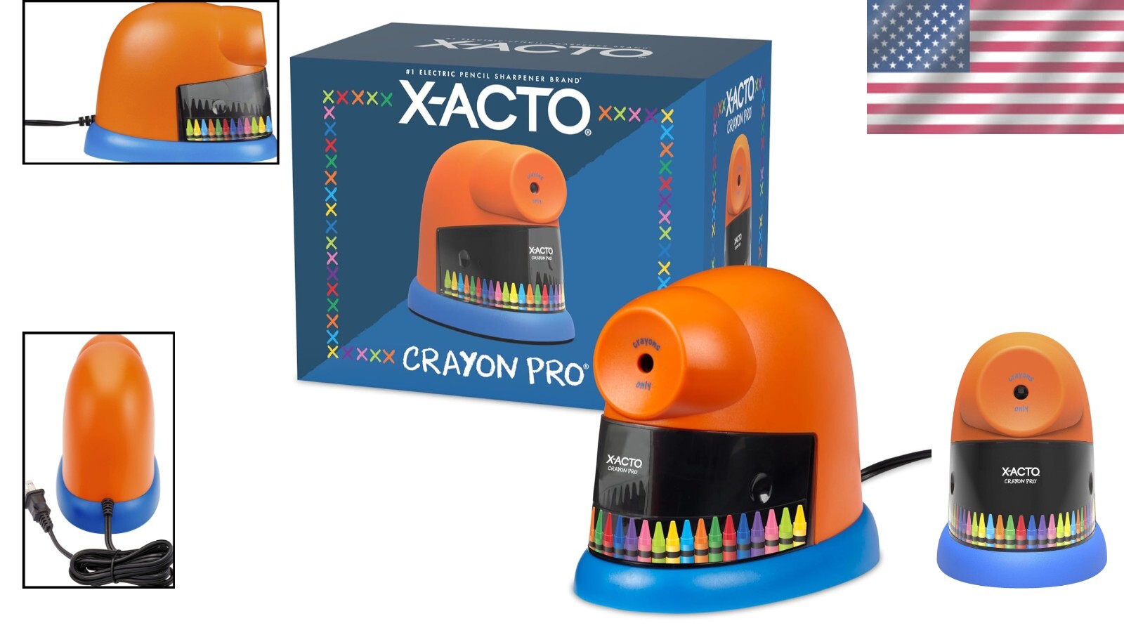 X-ACTO Pro Electric Crayon Sharpener with SafeStart Motor - Ideal for School Use