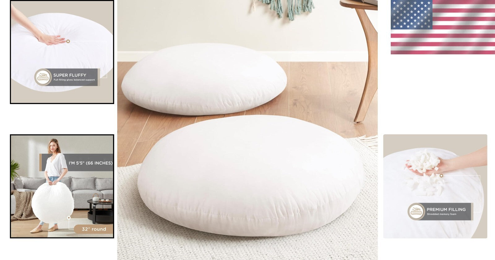 Versatile Large Round Memory Foam Cushions - Perfect for Home Meditation & Gifts