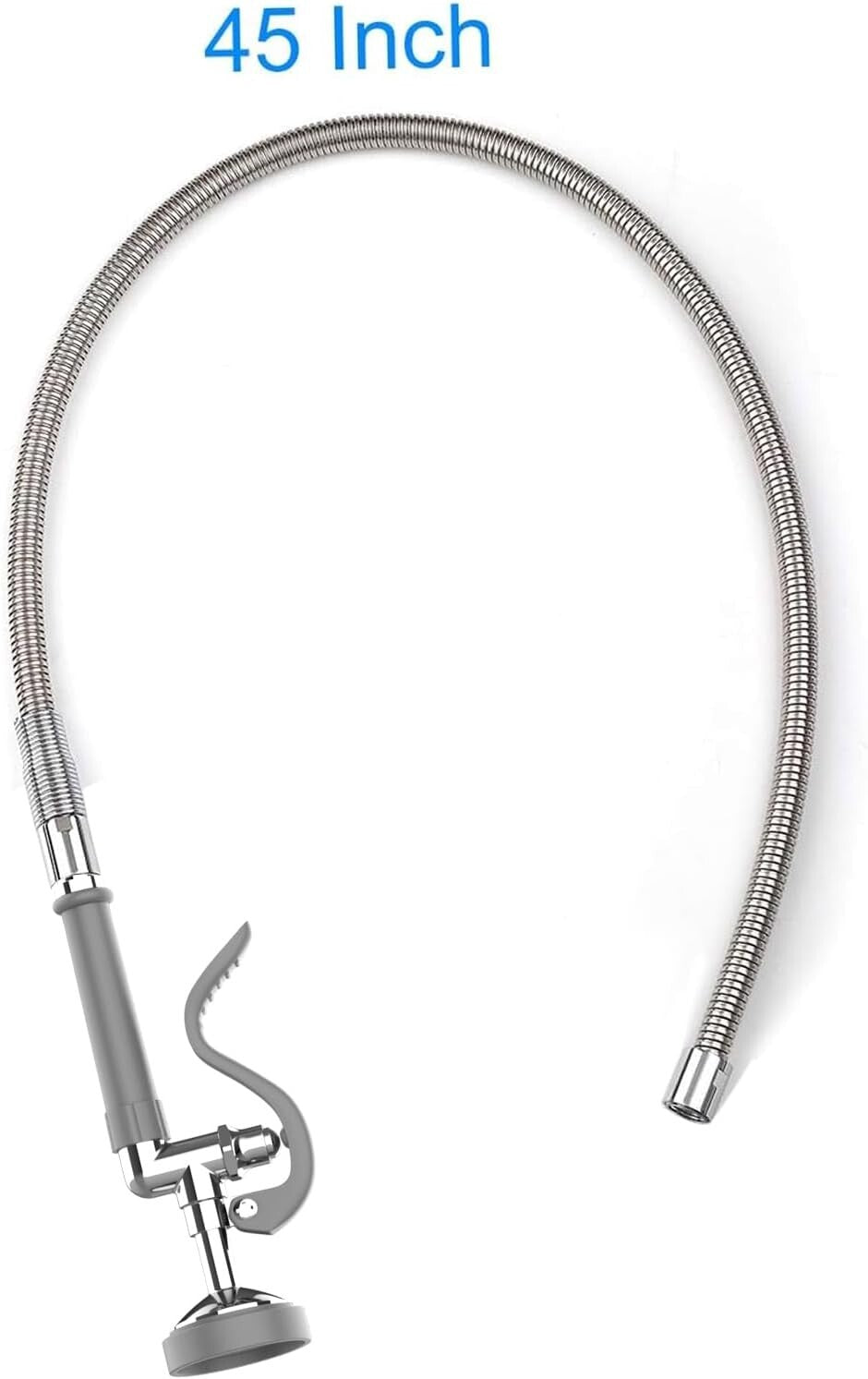 Durable 45-Inch Flexible Stainless Steel Spray Valve for Commercial Kitchens