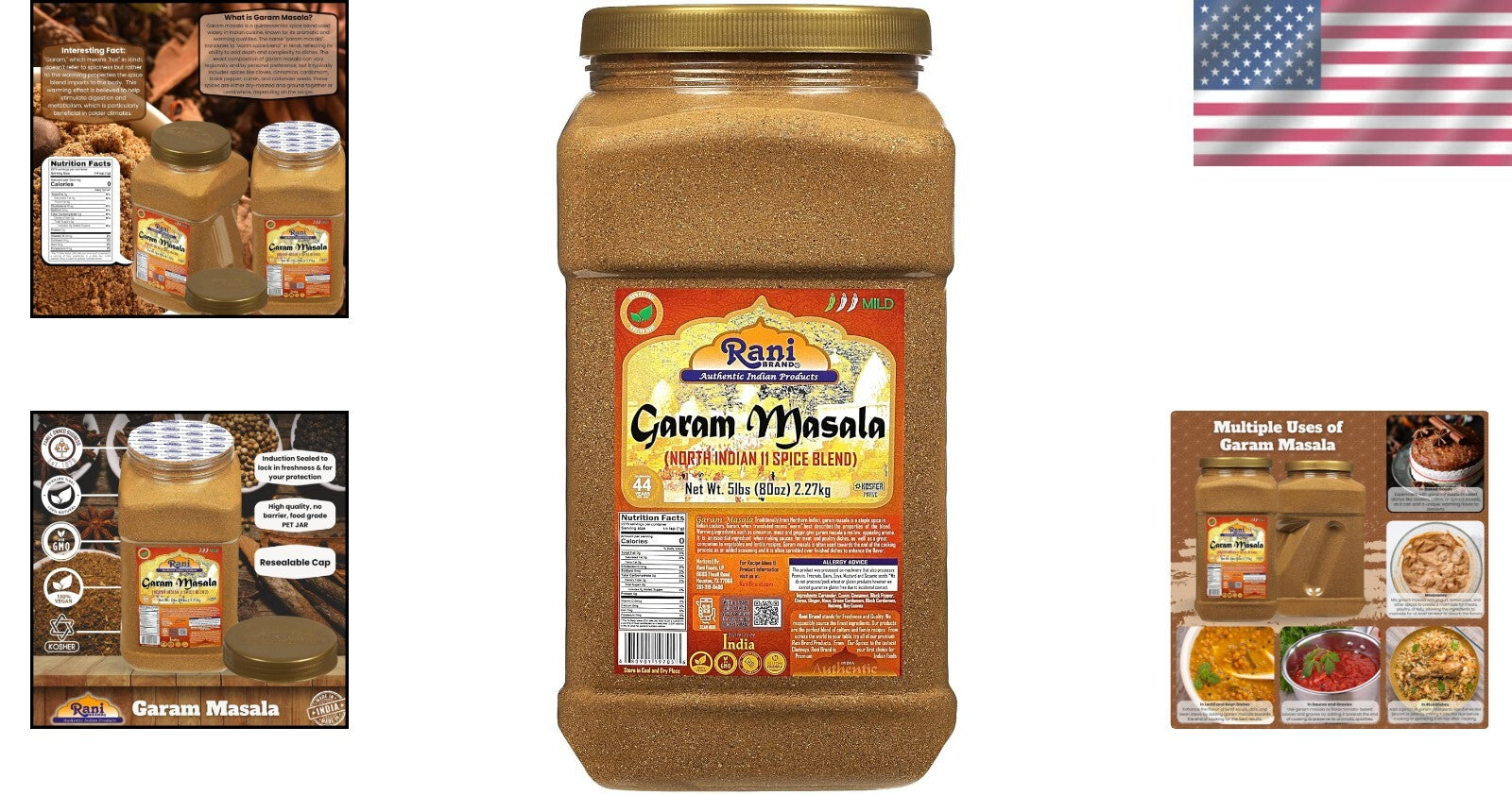 80oz Rani Garam Masala - All Natural 11-Spice Blend, Vegan & Gluten Friendly