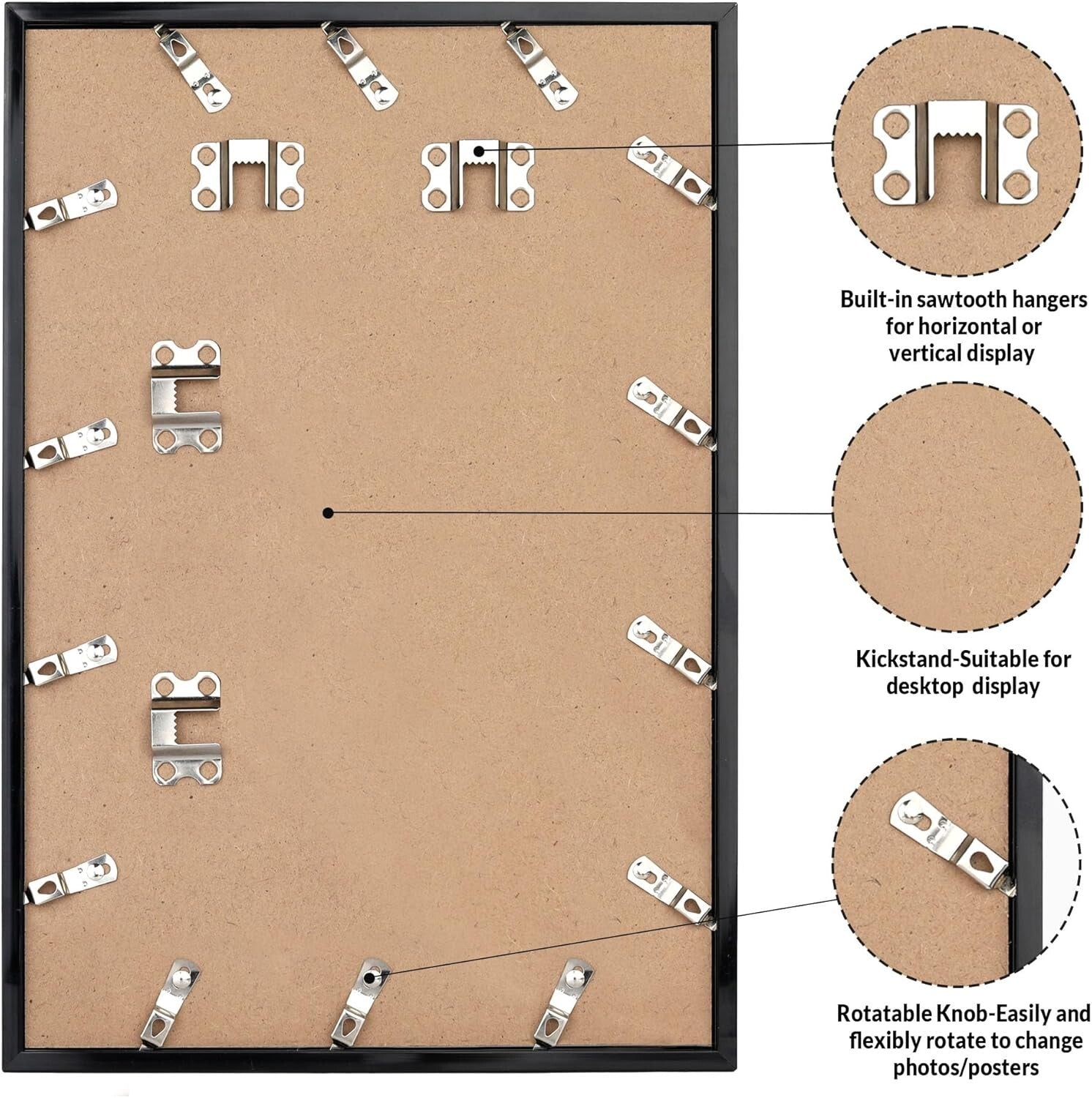 Elegant 27x40 Black Photo Frame Set - Lightweight with Matte Finish (2 Pack)