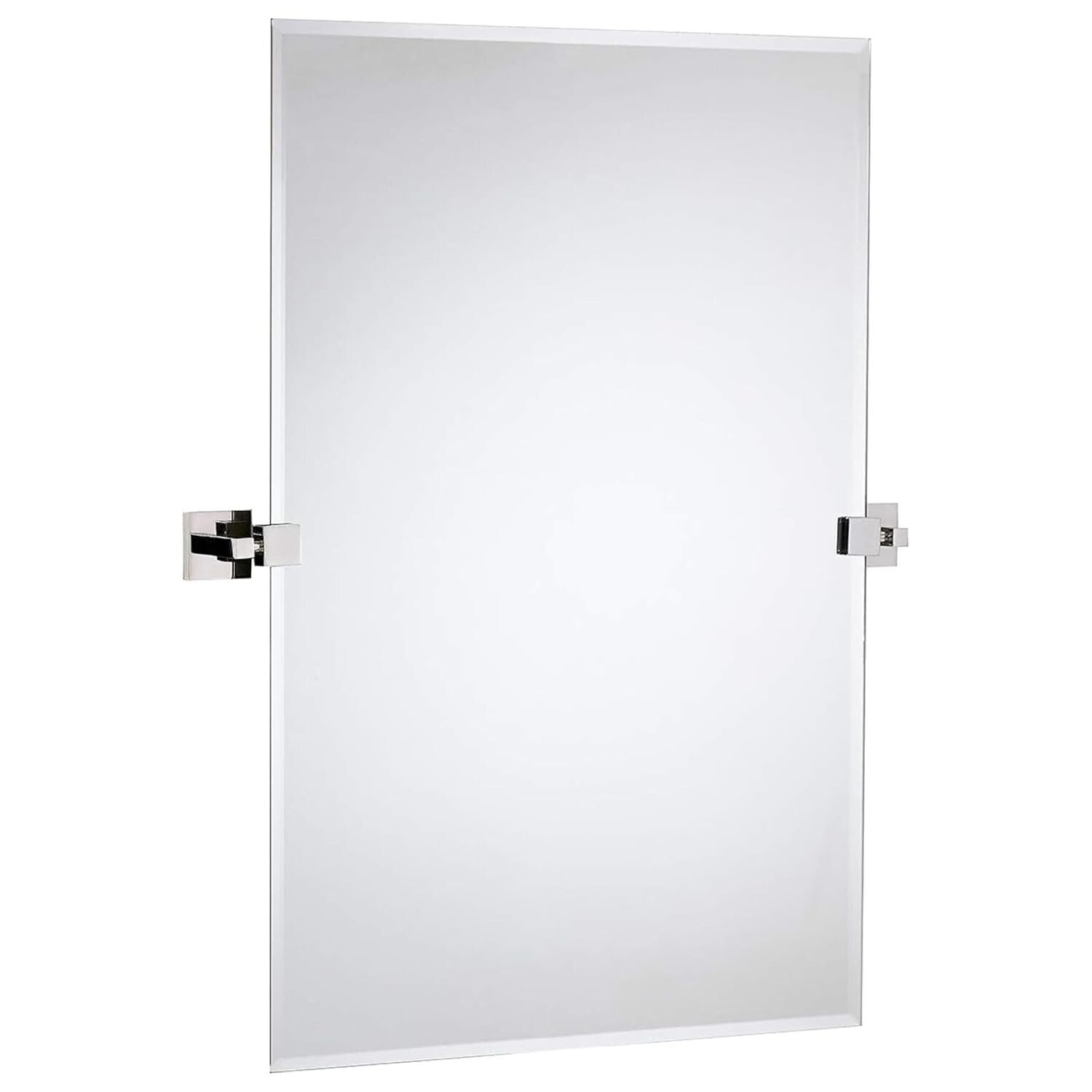 Versatile Large Rectangle Mirror with Adjustable Chrome Anchors - 20x30 Inches