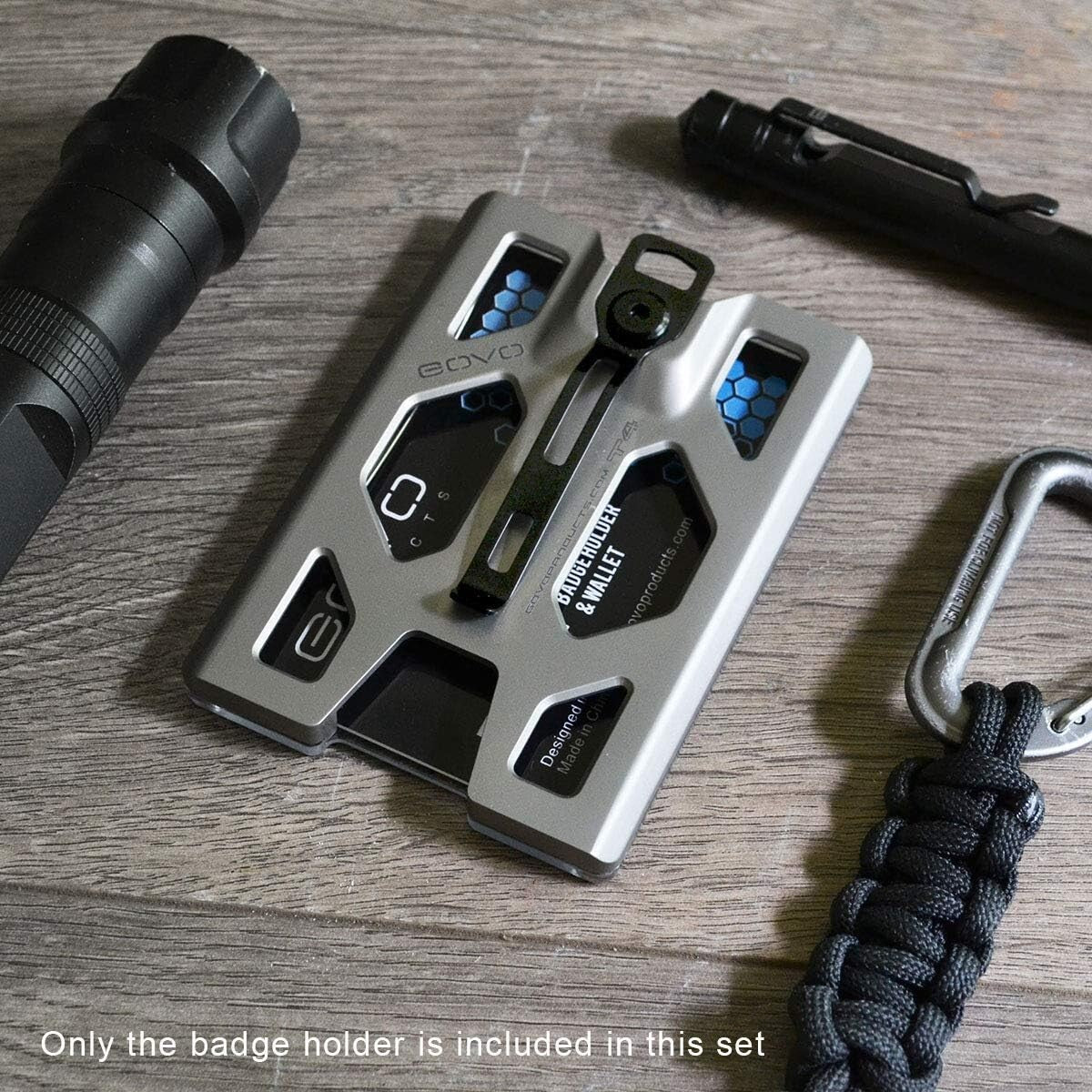 Water-Resistant Titanium ID Card Holder with Spring-Loaded 4 Card Capacity Clip