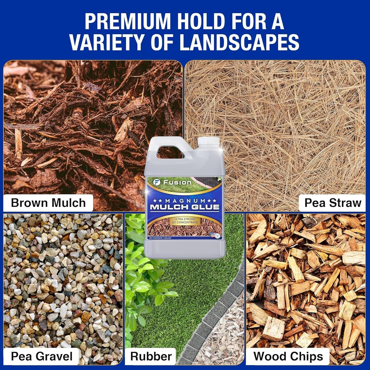 Fast-Drying Landscaping Glue - 1 Gallon Magnum Mulch Adhesive for Outdoor Spaces