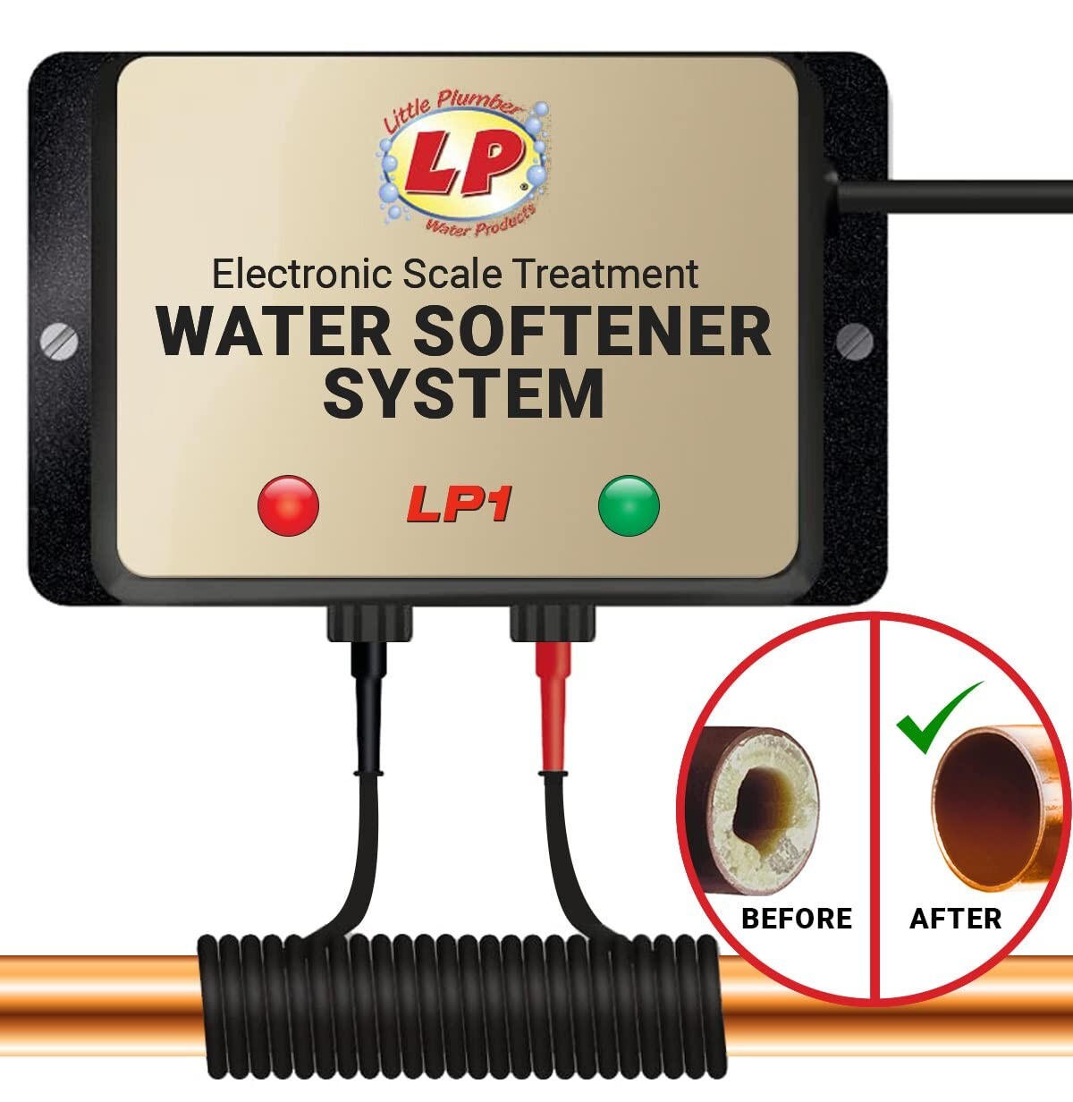 Electronic Water Softener System - No Salt, Easy Install & One Year Guarantee