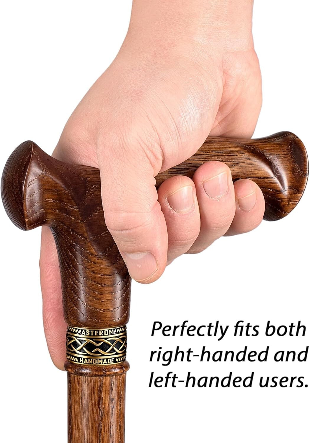 Elegant 37" Hardwood Walking Cane for Women & Men - Comfort & Style Combined