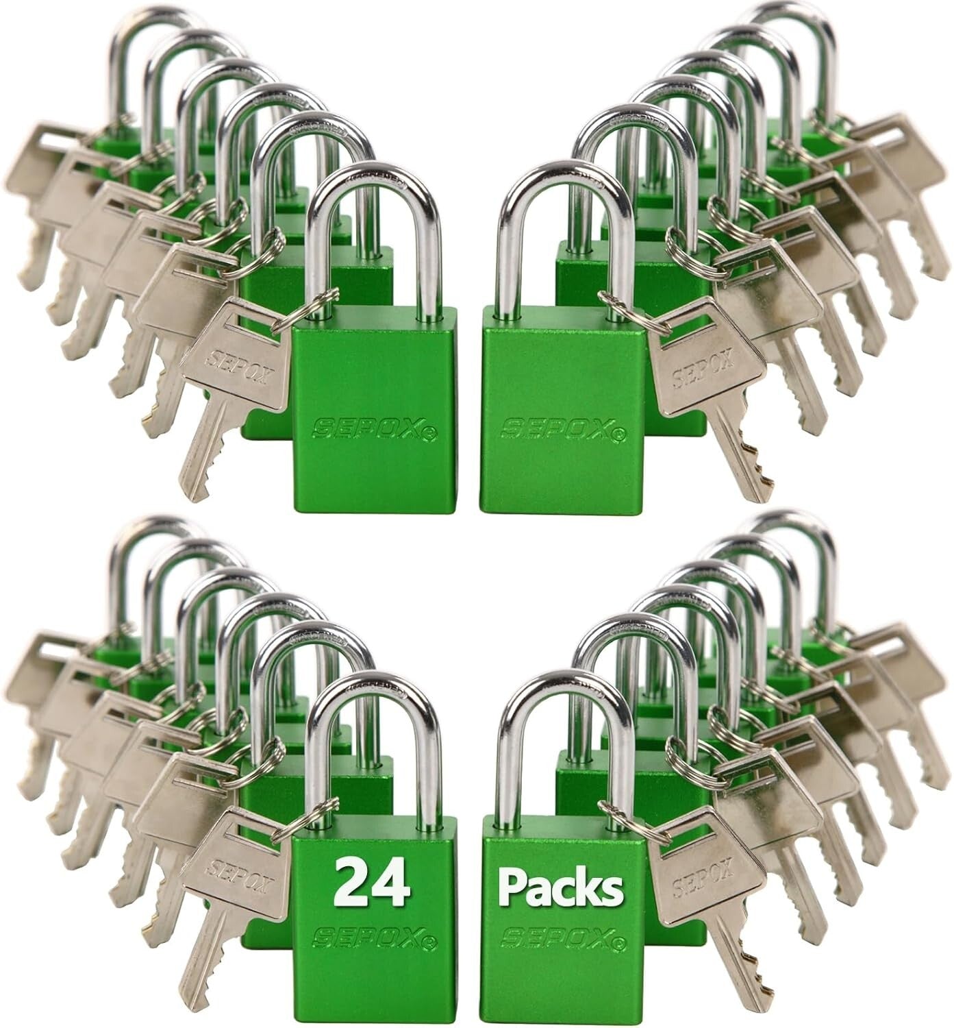 Durable 24-Piece Outdoor Padlock Set - Keyed Differently for Enhanced Protection
