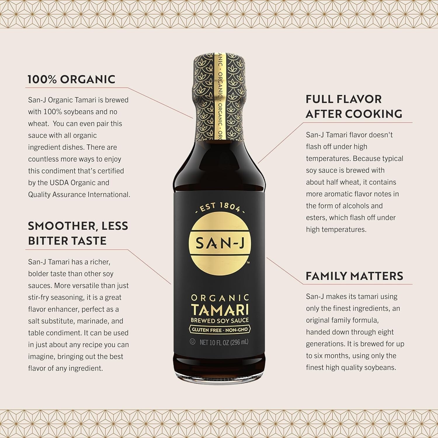 Authentic Organic Tamari Soy Sauce - 64oz Gluten-Free, Rich Flavor Profile