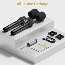 Load image into Gallery viewer, Dual Cordless UHF Microphone Set - Rechargeable Metal Design for Versatile Use