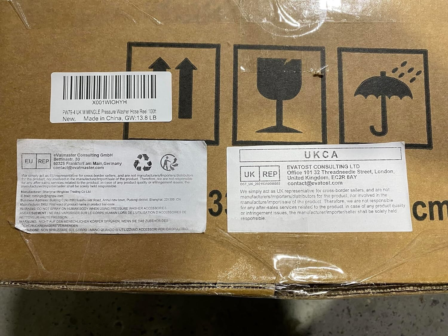 Wall-Mount 100ft Heavy-Duty Pressure Washer Hose Reel with Quick-Release Pins